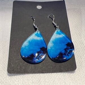 Ocean Blue Teardrop Earrings